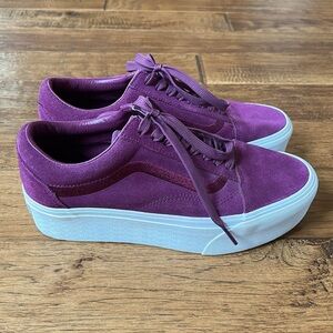 Vans Platform Sneakers in Purple with White Sole